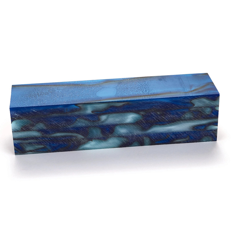 Acrylic Turning Blank - 1-1/2" x 1-1/2" x 6" - Color:Blue Bayou Clouds